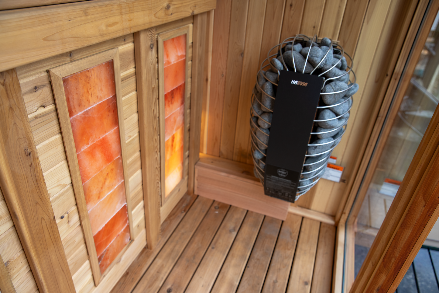 Finnish-style Sauna with Glass Windows in Laurelhurst