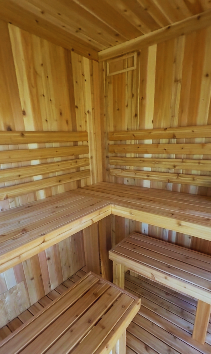 Cedar Sauna with Pillar Heater for a Spa Retreat Airbnb near Downtown Seattle