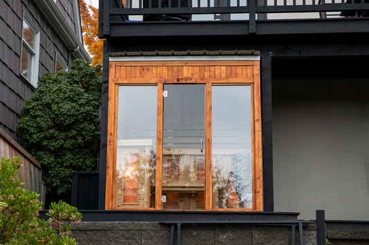 Finnish-style Sauna with Glass Windows in Laurelhurst