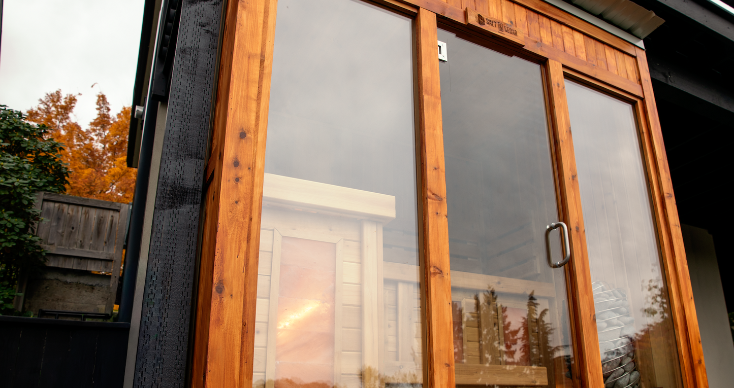 Finnish-style Sauna with Glass Windows in Laurelhurst