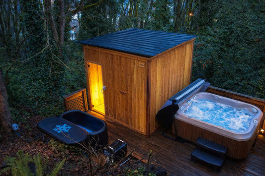 Cedar Sauna with Pillar Heater for a Spa Retreat Airbnb near Downtown Seattle
